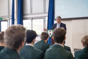 Eggars School 1 Damian Hinds address assembly Education Secretary joins alumni to inspire Alton students to career success
