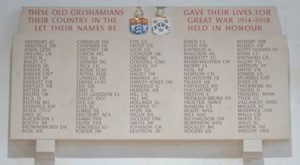 greshams image004 Gresham's raises £8,000 for new WWI memorial to feature names of 15 students and staff discovered during four year centenary project