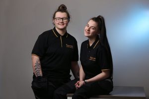 Inspectas Trainee Analyst Surveyors Abbi Molyneux left and Lilly Holden3 Inspectas compliance boosts educational property analyst surveying team