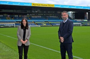 KelliFielding.TransUnion andPaulBell LUFC 1 TransUnion and Leeds United team up to teach teens about finance