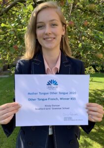 kirsty cropped Local student wins prestigious national languages competition