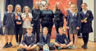 Science Museum Explainers pictured with Year 6 pupils from Seascale Primary School Interactive shows from Science Museum inspire thousands of school pupils